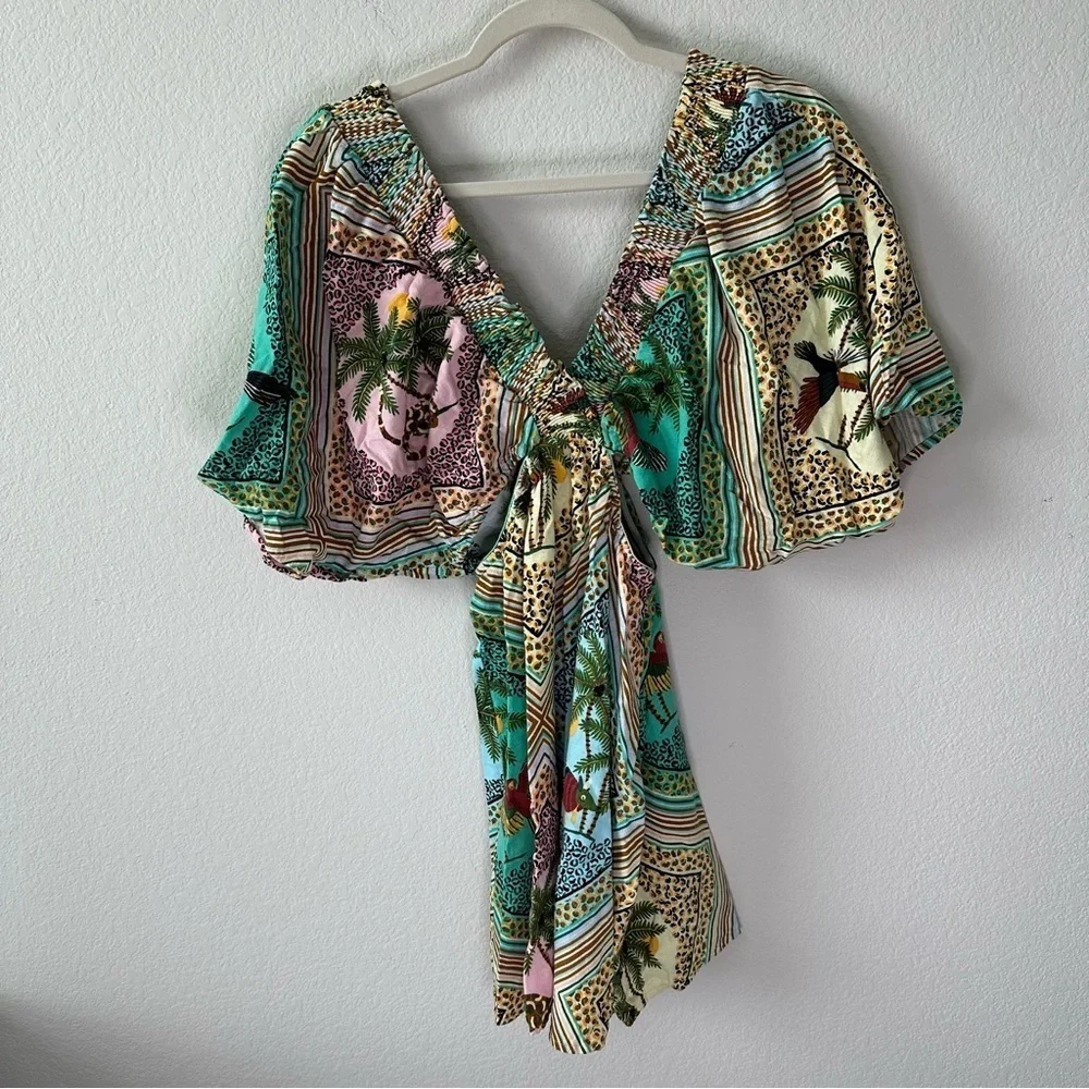 FARM RIO Tropical Jungle Cutout Mini Dress SZ XS - Picture 9 of 9